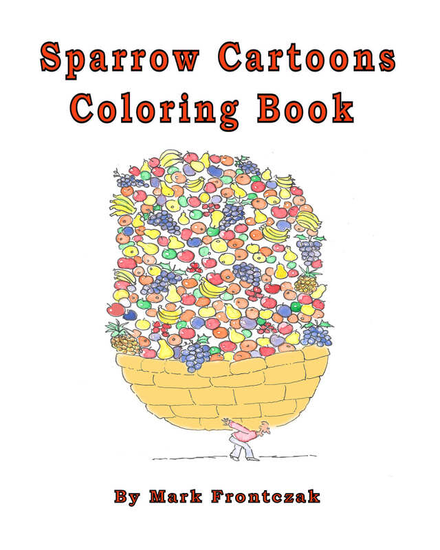 Sparrow Cartoons Coloring Book — by Mark Frontczak, book cover